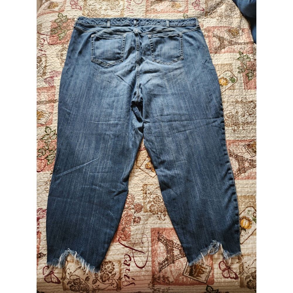 Torrid Girlfriend Jeans Womens Blue Denim Pants High Rise Pockets Size 28T - Picture 4 of 10